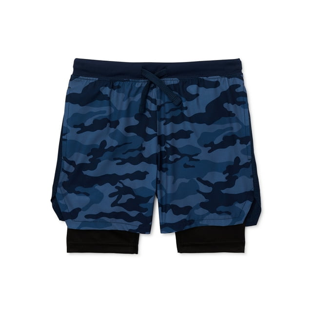Athletic Works Boys Active Mixed Media Shorts, Sizes 418 & Husky