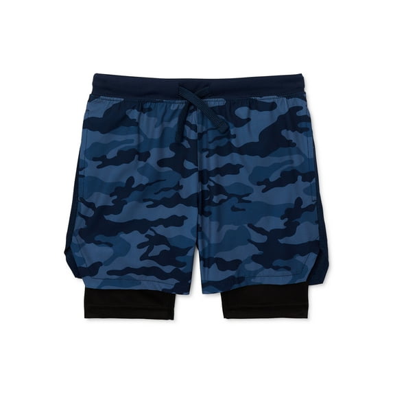 Athletic Works Boys Active Mixed Media Shorts, Sizes 4-18 & Husky