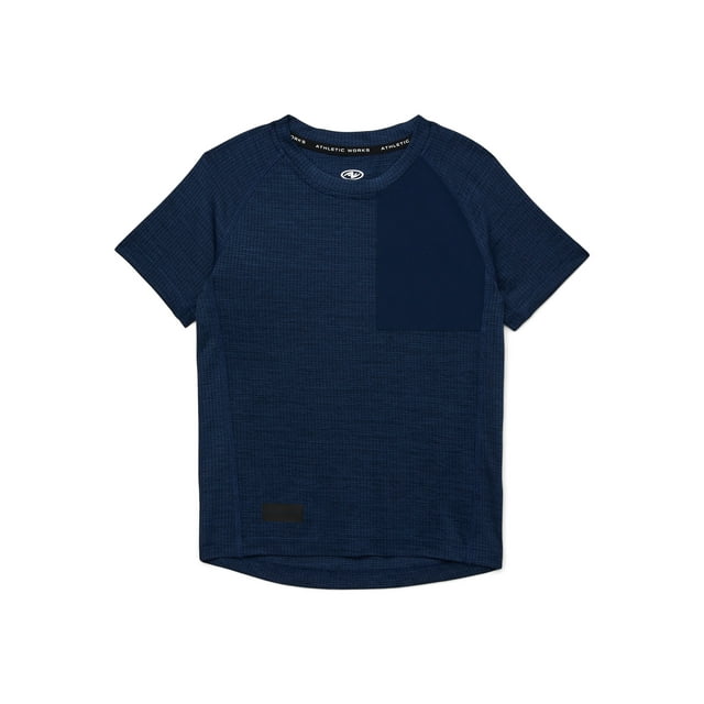 Athletic Works Boys Active Outdoor Tee with Short Sleeves, Sizes 4-18 & Husky