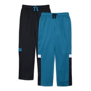 ATHLETIC WORKS Boys Active Pants, 2-Pack, Size 4-18 & Husky