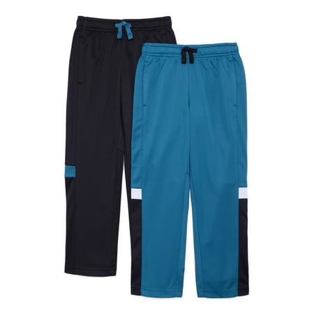 Athletic Works Boys Active Pants, 2-Pack, Size 4-18 & Husky