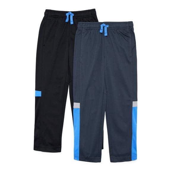 Athletic Works Boys Active Pants, 2-Pack, Size 4-18 & Husky