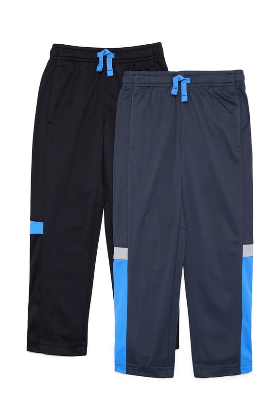 Boys Active Pants, 2-Pack, Size 4-18 & Husky