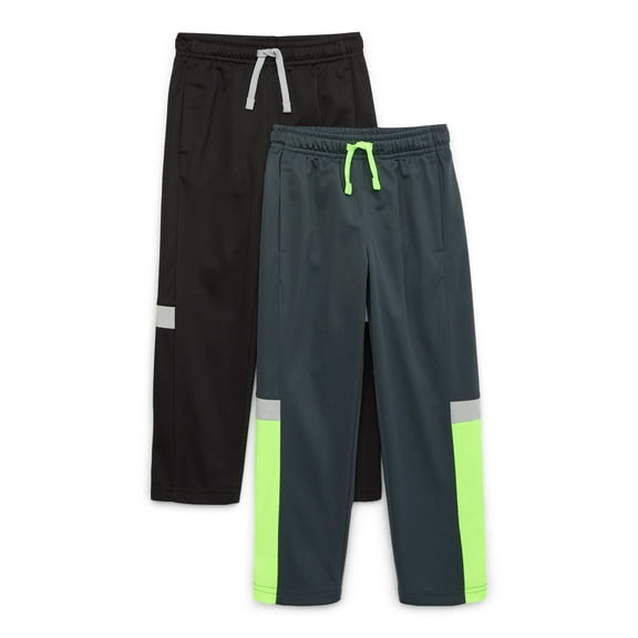 Athletic Works Boys Active Pants, 2-Pack, Size 4-18 & Husky