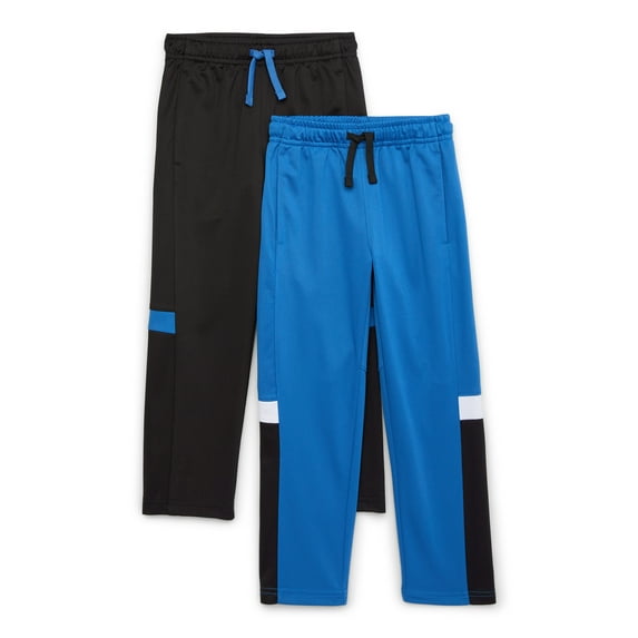Athletic Works Boys Active Pants, 2-Pack, Size 4-18 & Husky