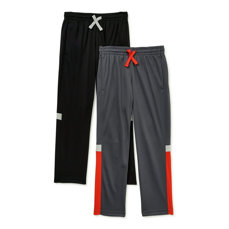 Athletic Works Boys' Active Pants, 2-Pack, Sizes 4-18 & Husky 