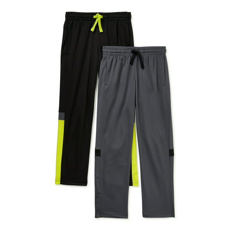 Athletic Works Boys' Active Pants, 2-Pack, Sizes 4-18 & Husky 