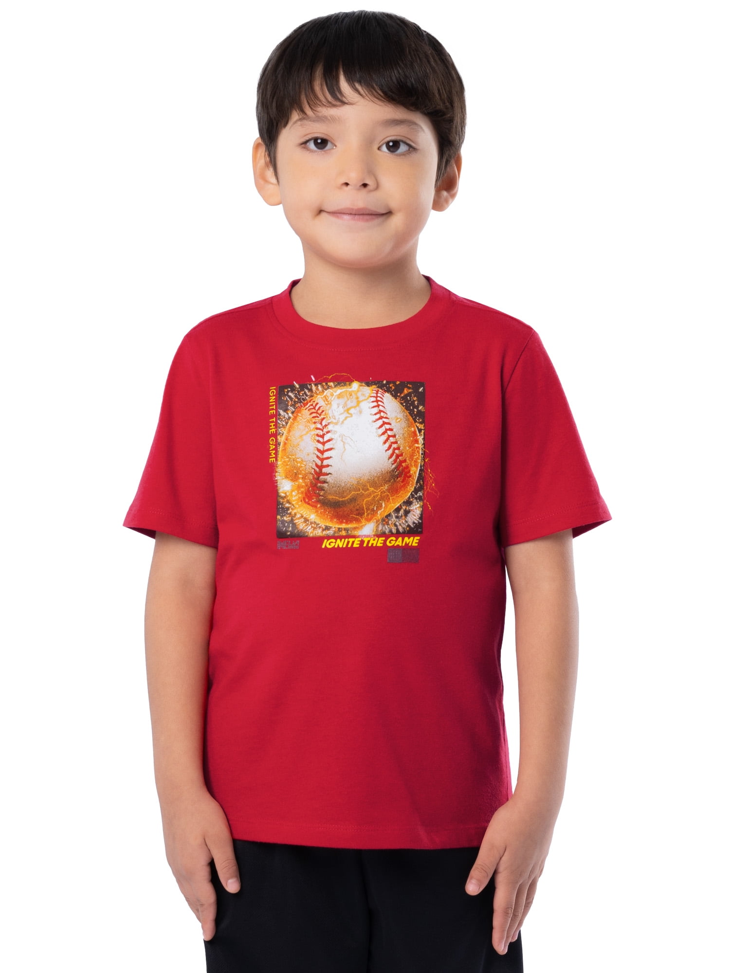 Athletic Works Boys Active Short Sleeve Graphic T-Shirt, Sizes 4-18 & Husky
