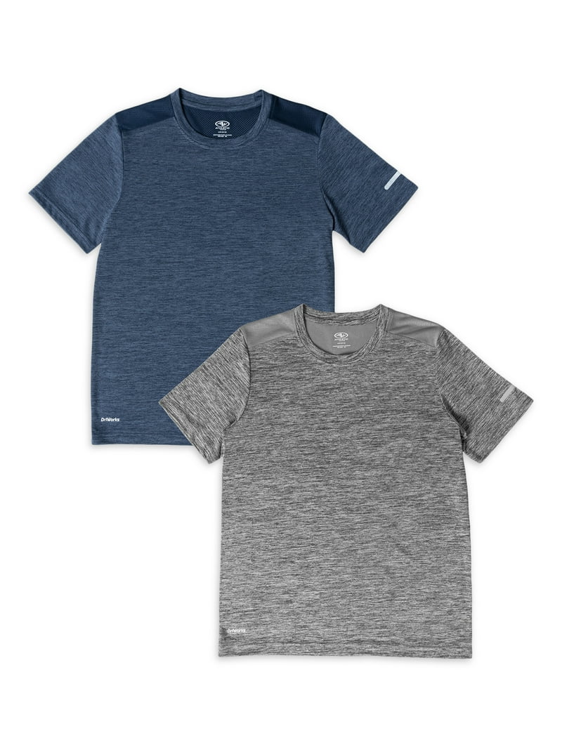 Athletic Works Boys' Active Solid Short Sleeve T-shirt, 2PK Bundle