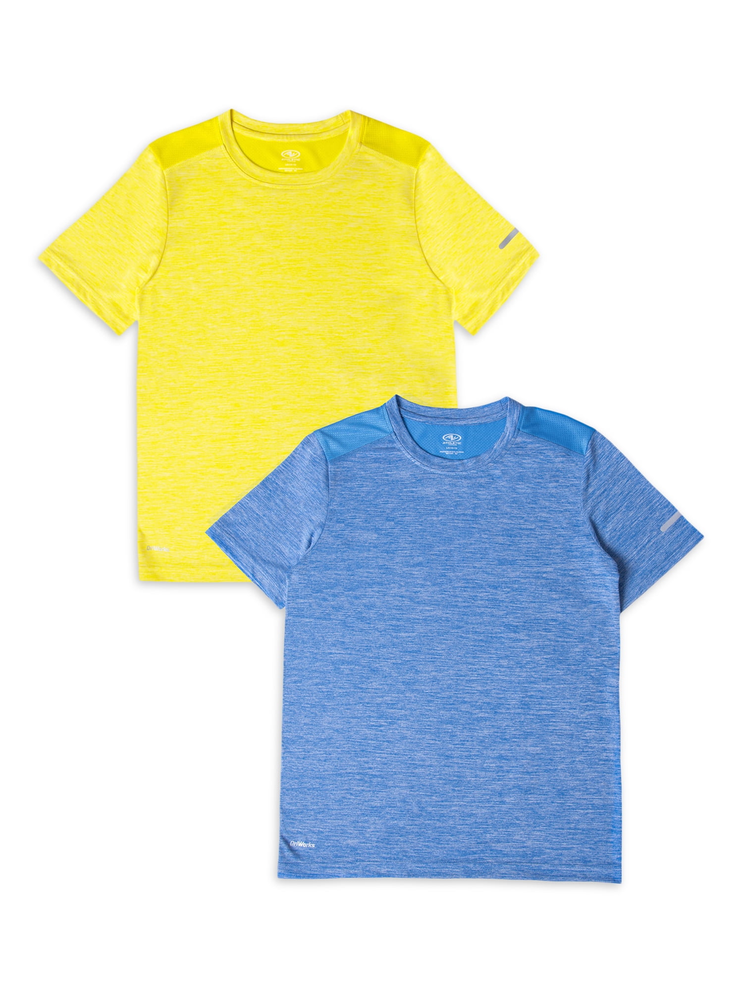 Athletic Works Boys' Active Solid Short Sleeve T-shirt, 2PK Bundle, Sizes 4-18 & Husky