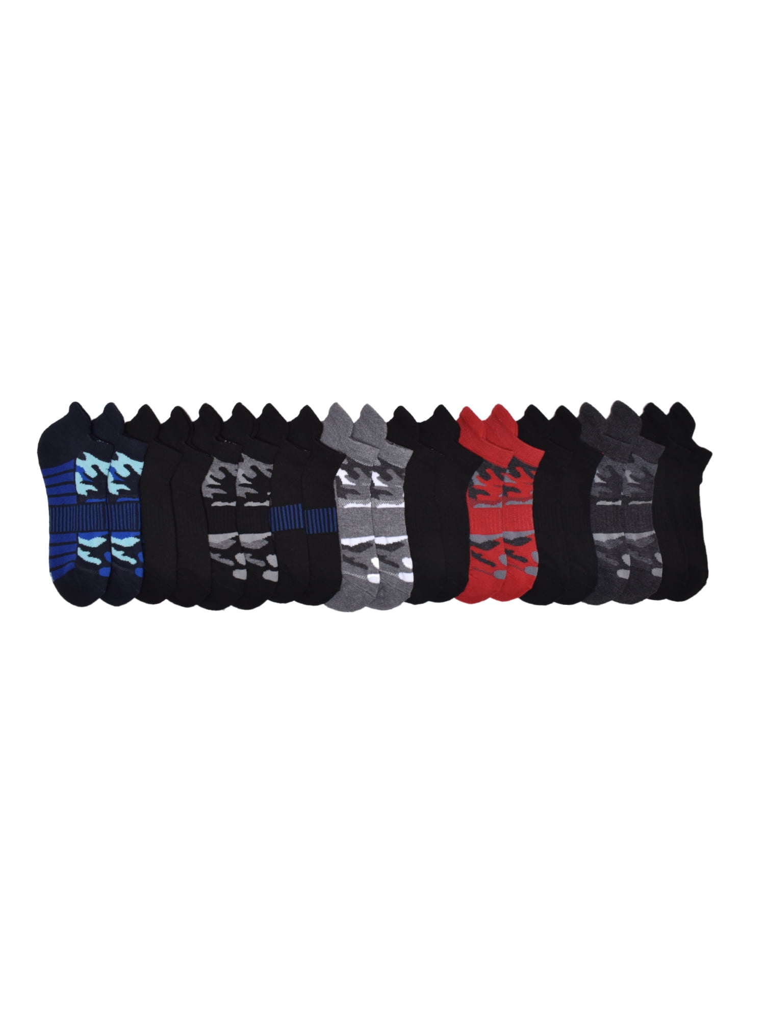 Athletic Works Boys Cushion Heel Tab No Show, 10 Pack, Sizes S-L