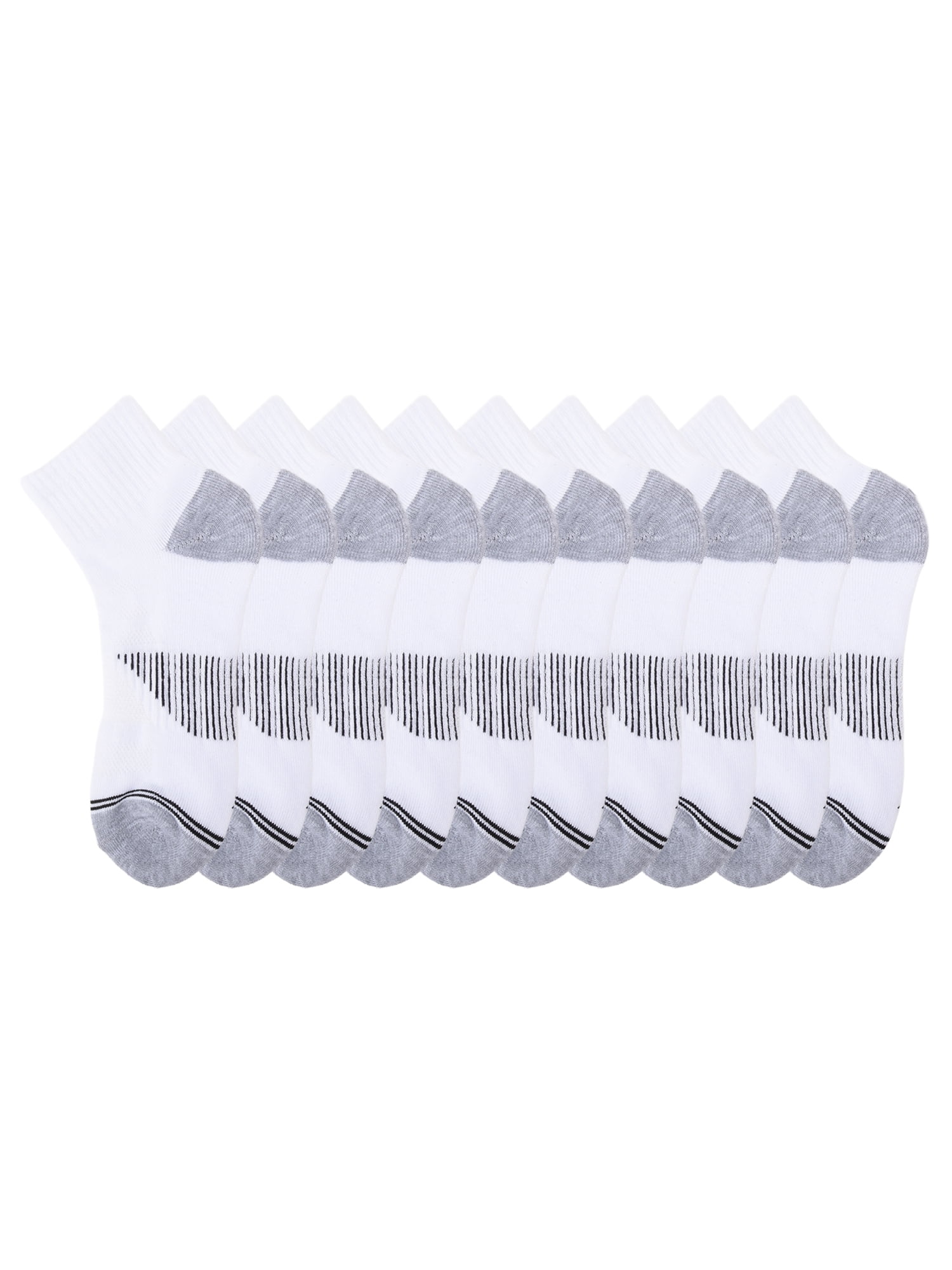 Athletic Works Boys Cushioned Ankle Socks 10-Pack Sizes Small to Large