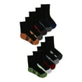 Athletic Works Boys Cushioned Crew Socks, 10Pack S (48.5) L (39