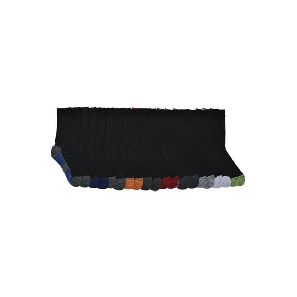 Athletic Works Boys Cushioned Crew Socks, 10-Pack S (4-8.5) - L (3-9)