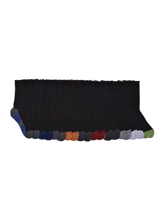 Boys Cushioned Crew Socks, 10-Pack S (4-8.5) - L (3-9)