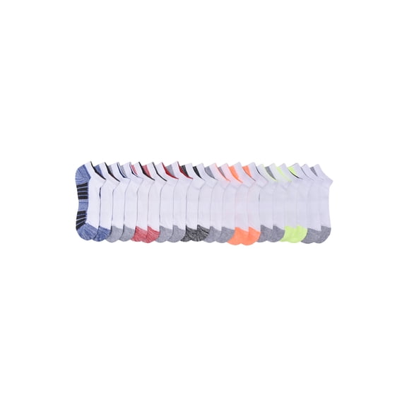 Athletic Works Boys Cushioned No Show Socks, 10-Pack S (4-8.5) - L (3-9)