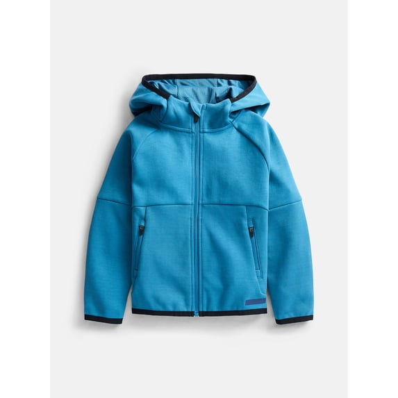 Athletic Works Boys' Double Knit Zip Front Jacket with Hood, Sizes 4-18 & Husky
