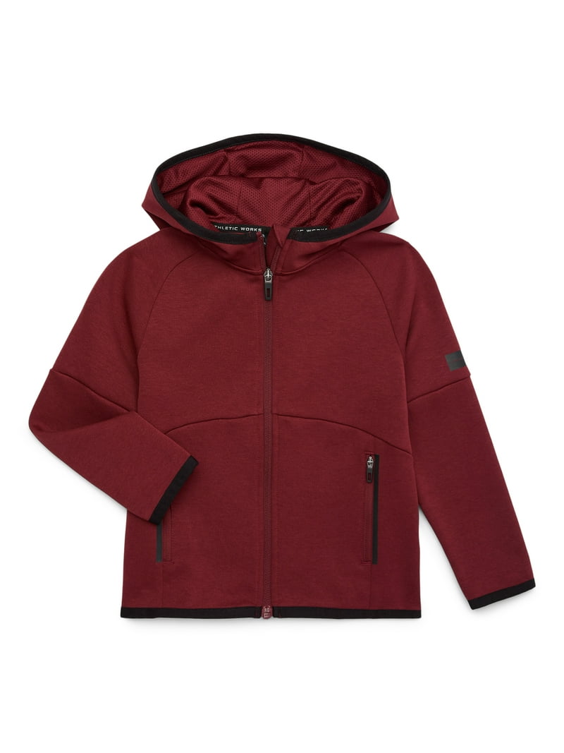 Athletic Works Boys Full-Zip Double Knit Performance Jacket, Sizes
