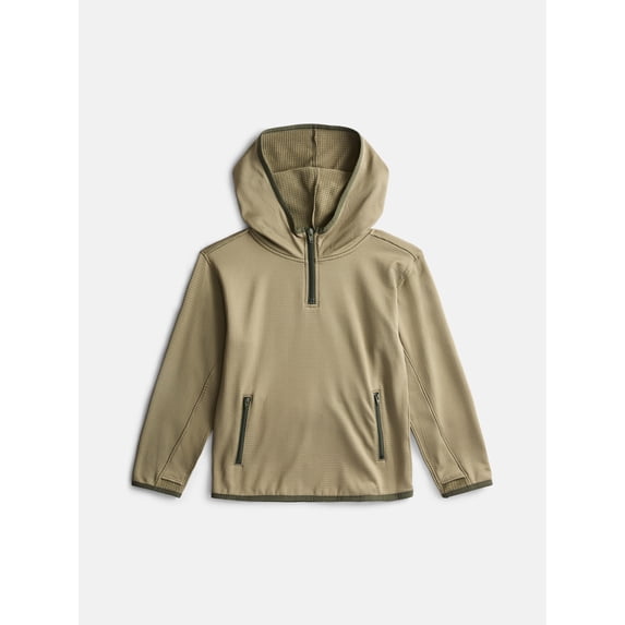 Athletic Works Boys' Fleece Quarter Zip Hoodie Sweatshirt, Sizes 4-18