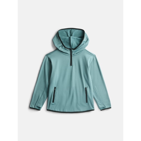 Athletic Works Boys' Fleece Quarter Zip Hoodie Sweatshirt, Sizes 4-18