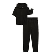 Wonder Nation Boys Fleece Zip-Up Hoodie and Jogger Pants Set, 2-Piece, Sizes 4-18