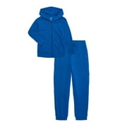 Wonder Nation Boys Fleece Zip-Up Hoodie and Jogger Pants Set, 2-Piece, Sizes 4-18