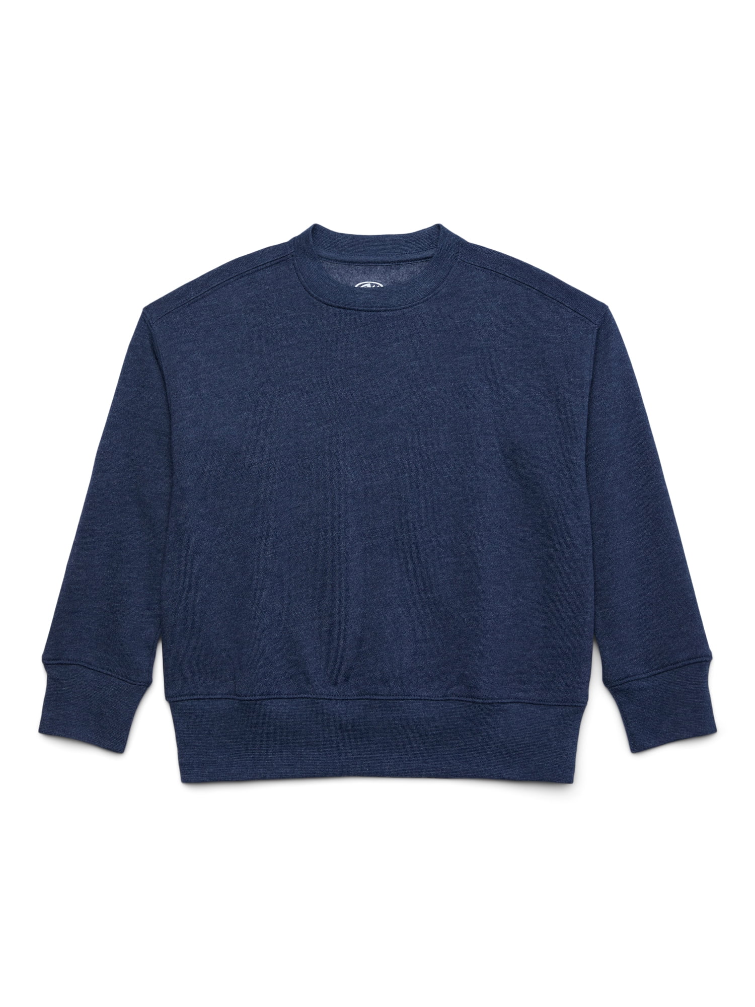 BLACK BLUE INTERLOCK BOYS FLEECE SWEATSHIRT - BLACK