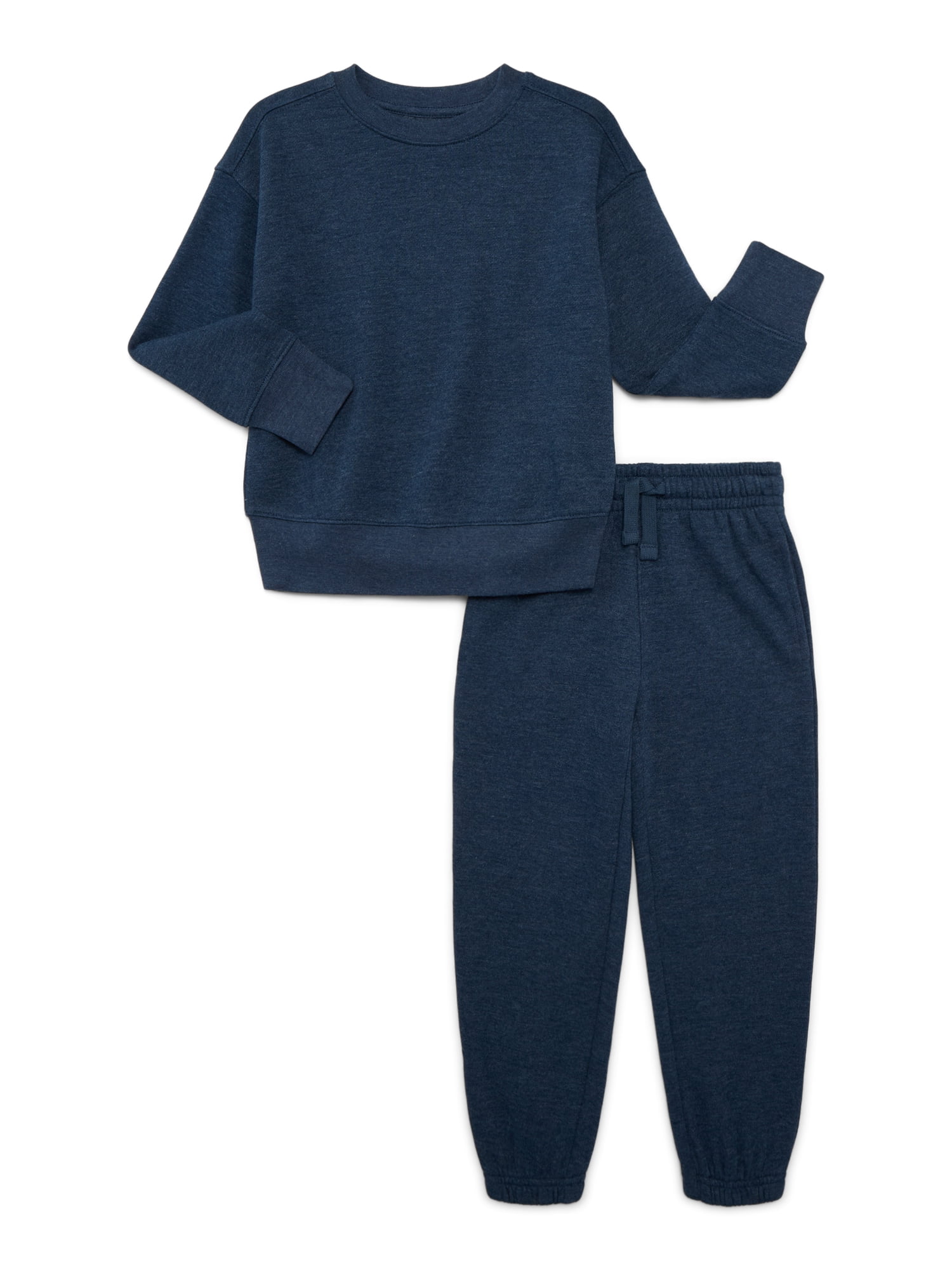 Athletic Works Boys Fleece Sweatshirt and Sweatpants Set, 2-Piece, Sizes 4-18 & Husky