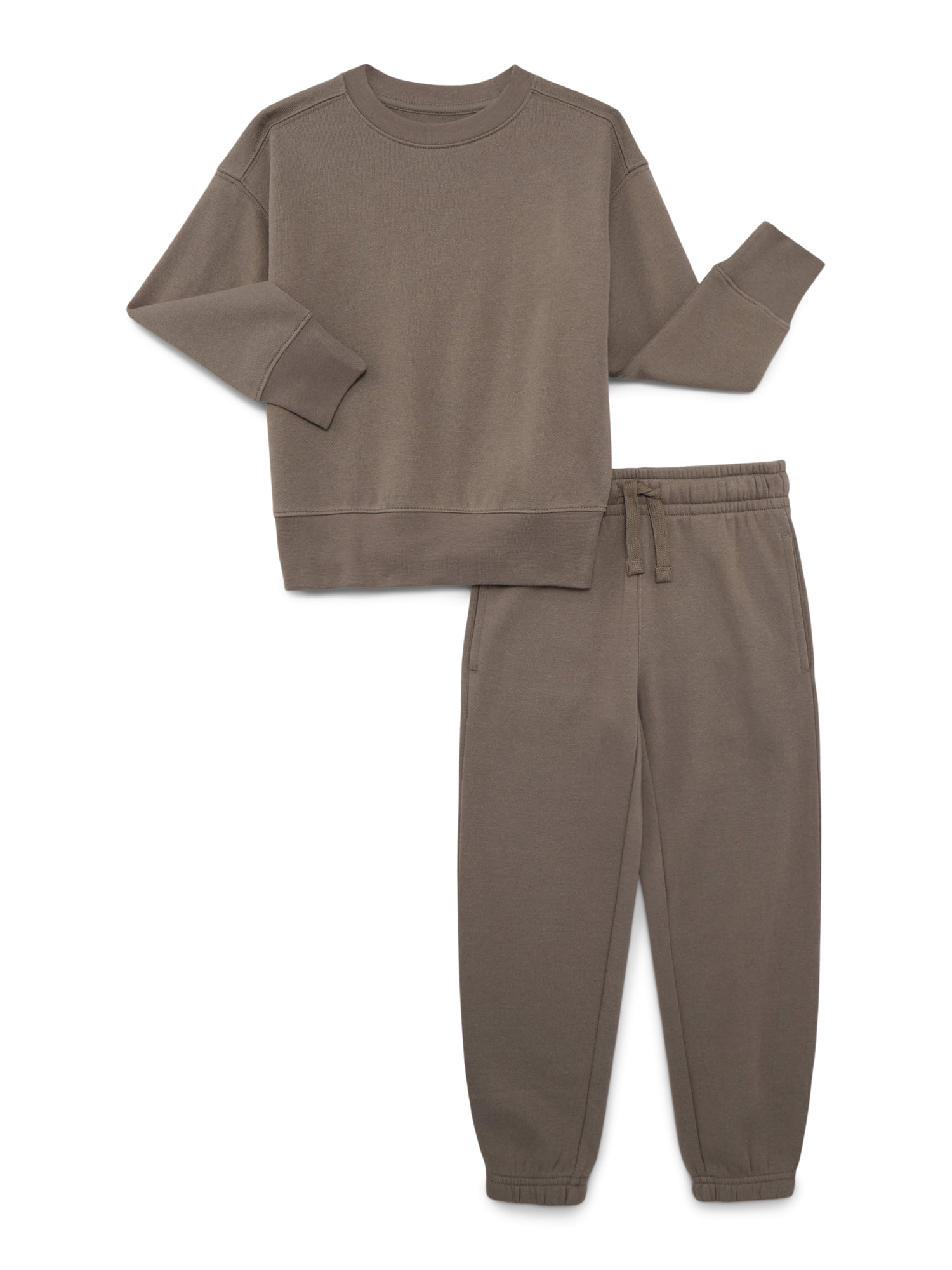 Athletic Works Boys Fleece Sweatshirt and Sweatpants Set, 2-Piece, Sizes 4-18 & Husky