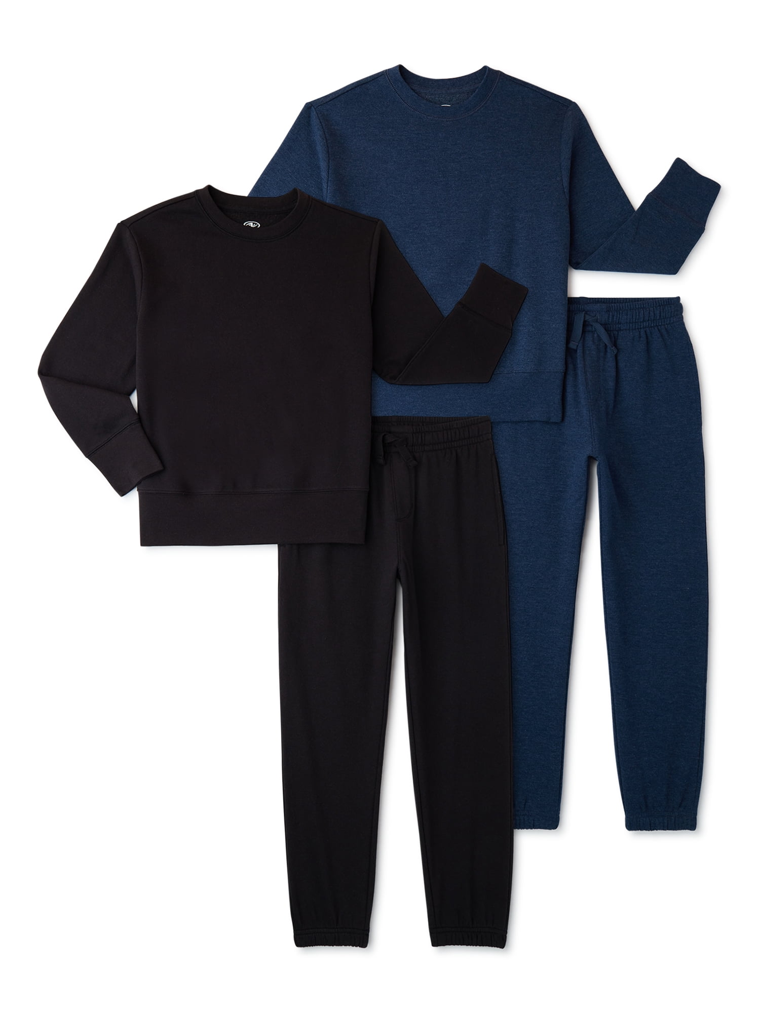 Athletic Works Boys Fleece Sweatshirt and Jogger Pant 4Piece Set