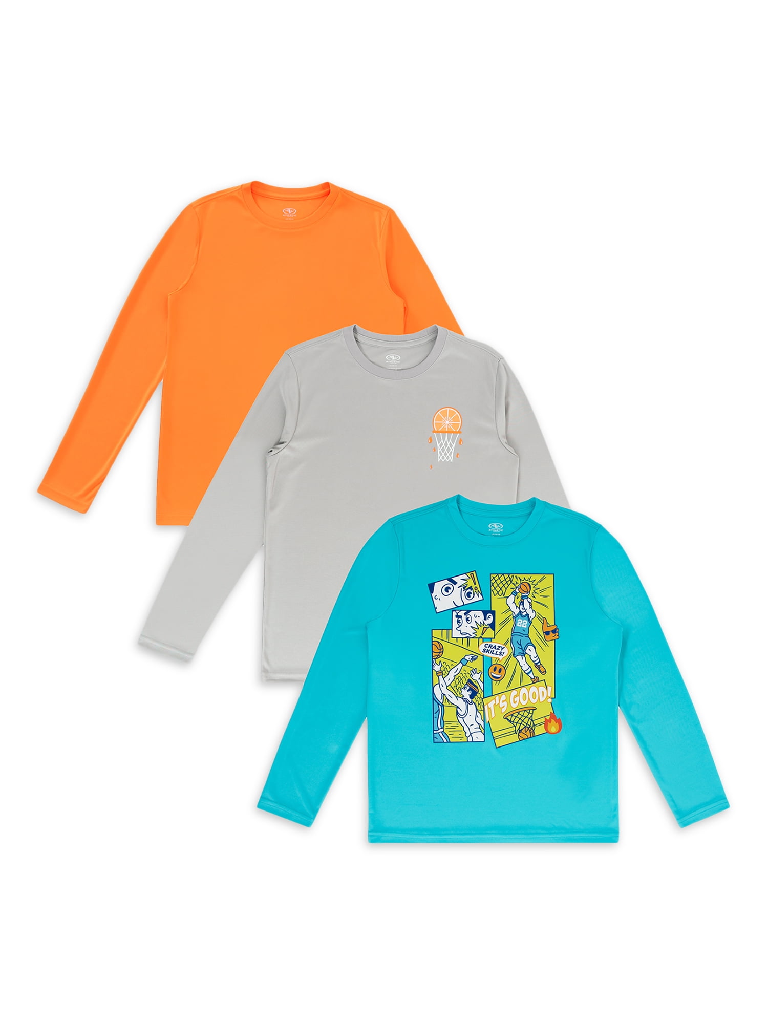 Athletic Works Boys Graphic 3-Pack Shirts, Sizes 4-18 & Husky - Walmart.com