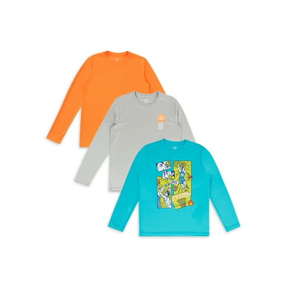 Athletic Works Boys Graphic 3-Pack Shirts, Sizes 4-18 & Husky