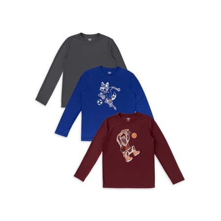 Athletic Works Boys Graphic 3-Pack Shirts, Sizes 4-18 & Husky