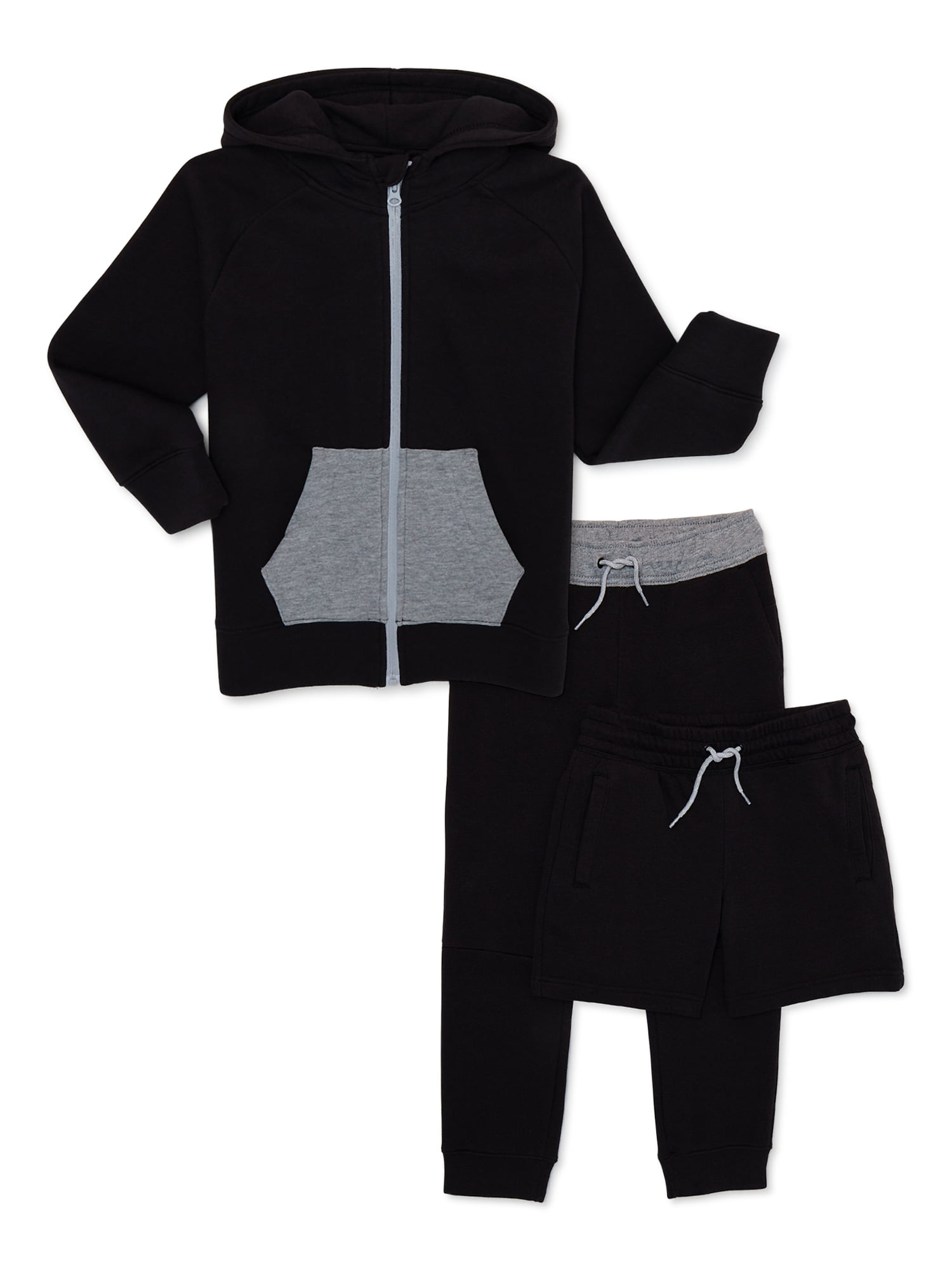 Athletic Works Boys Jacket, Short and Pant 3-Piece Set, Sizes 4-18