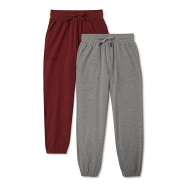 Athletic Works Boys Jersey Knit Joggers, 2-Pack, Sizes 4-18 & Husky