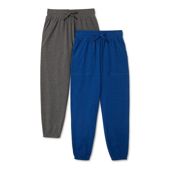 Athletic Works Boys Jersey Knit Joggers, 2-Pack, Sizes 4-18 & Husky