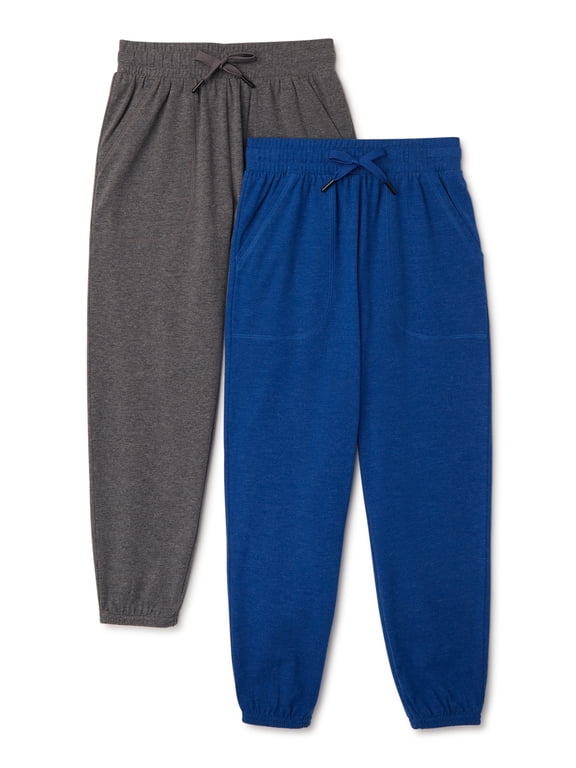 Boys Jersey Knit Joggers, 2-Pack, Sizes 4-18 & Husky