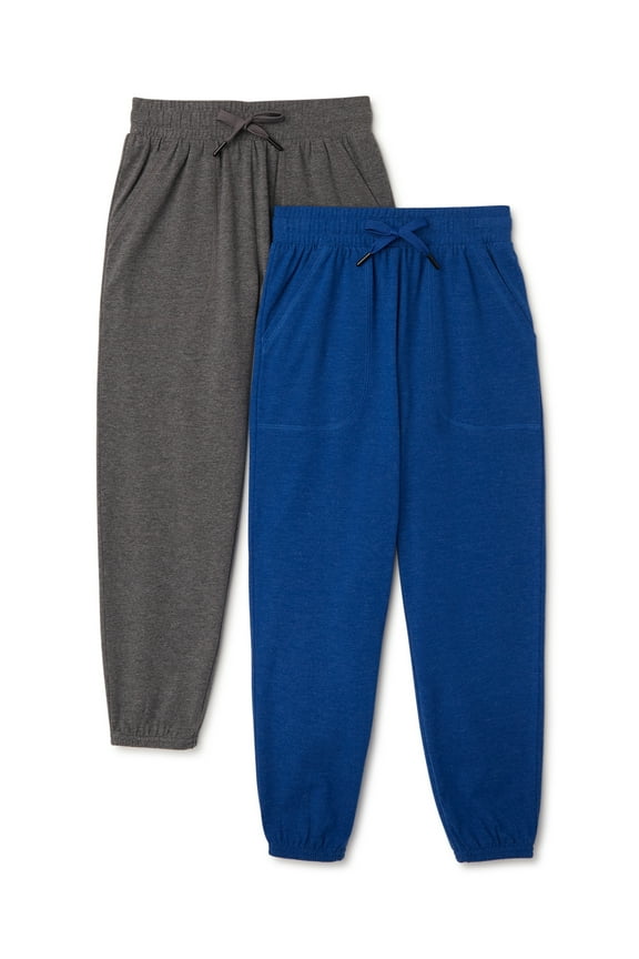Boys Jersey Knit Joggers, 2-Pack, Sizes 4-18 & Husky