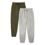 Athletic Works Boys Jersey Knit Joggers, 2-Pack, Sizes 4-18 & Husky