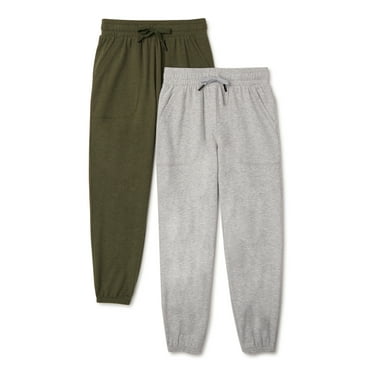 Athletic Works Boys Jersey Knit Joggers, 2-Pack, Sizes 4-18 & Husky