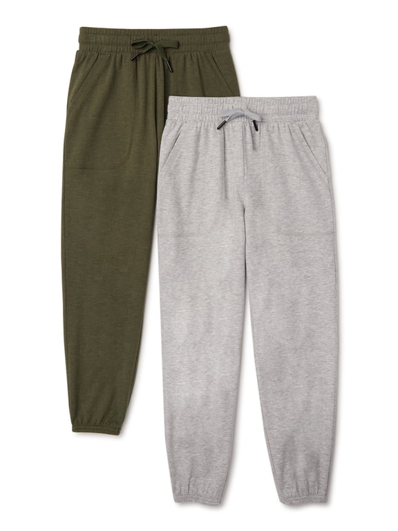 Boys Jersey Knit Joggers, 2-Pack, Sizes 4-18 & Husky