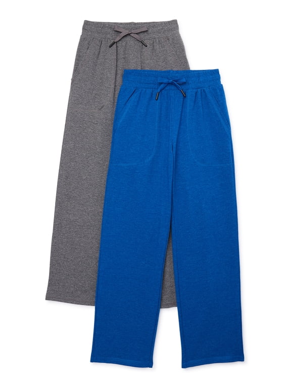 Boys Jersey Knit Open Bottom Pants, 2-Pack, Sizes 4-18 & Husky