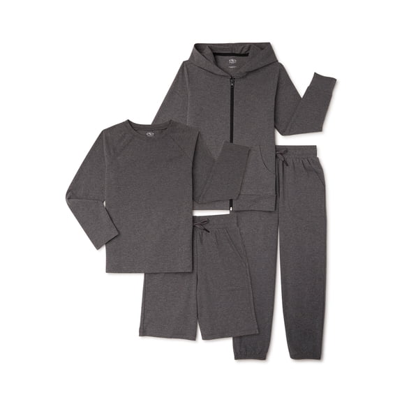 Athletic Works Boys Jersey Knit Outfit Set, 4-Piece, Sizes 4-18 & Husky