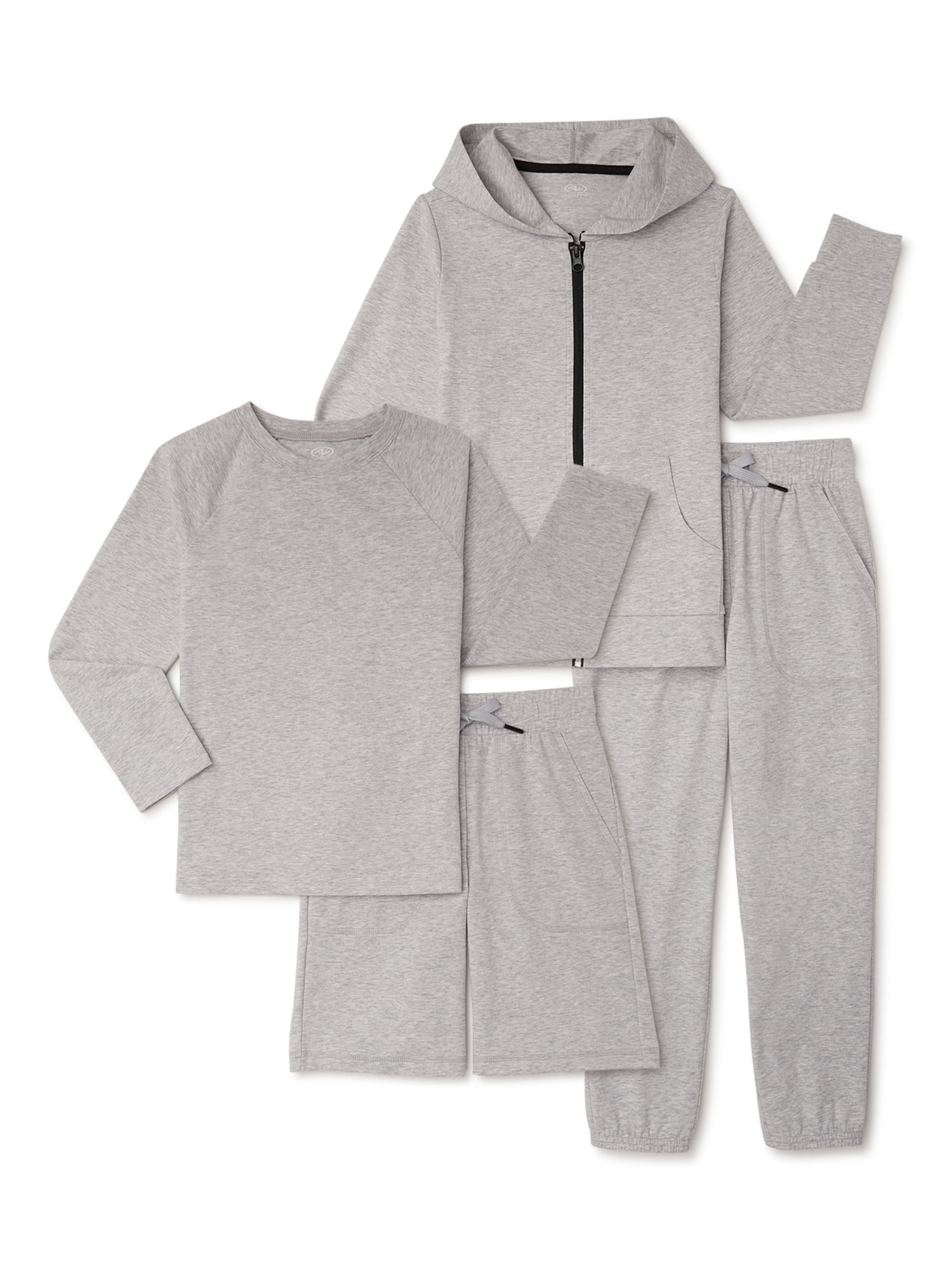 Athletic Works Boys Jersey Knit Outfit Set, 4-Piece, Sizes 4-18 & Husky