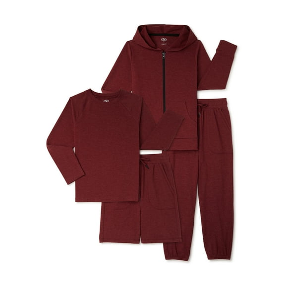 Athletic Works Boys Jersey Knit Outfit Set, 4-Piece, Sizes 4-18 & Husky
