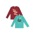 thumbnail image 1 of Athletic Works Boys Long Sleeve Graphic T-shirt, 2-Pack Bundle, Sizes 4-18 & Husky, 1 of 11