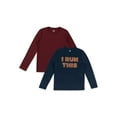 thumbnail image 1 of Athletic Works Boys' Long Sleeve Graphic T-shirt, 2-Pack Bundle, Sizes 4-18 & Husky, 1 of 9