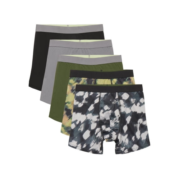 Athletic Works Boys Mesh Performance Boxer Brief Underwear, 5-Pack, Sizes S-XL