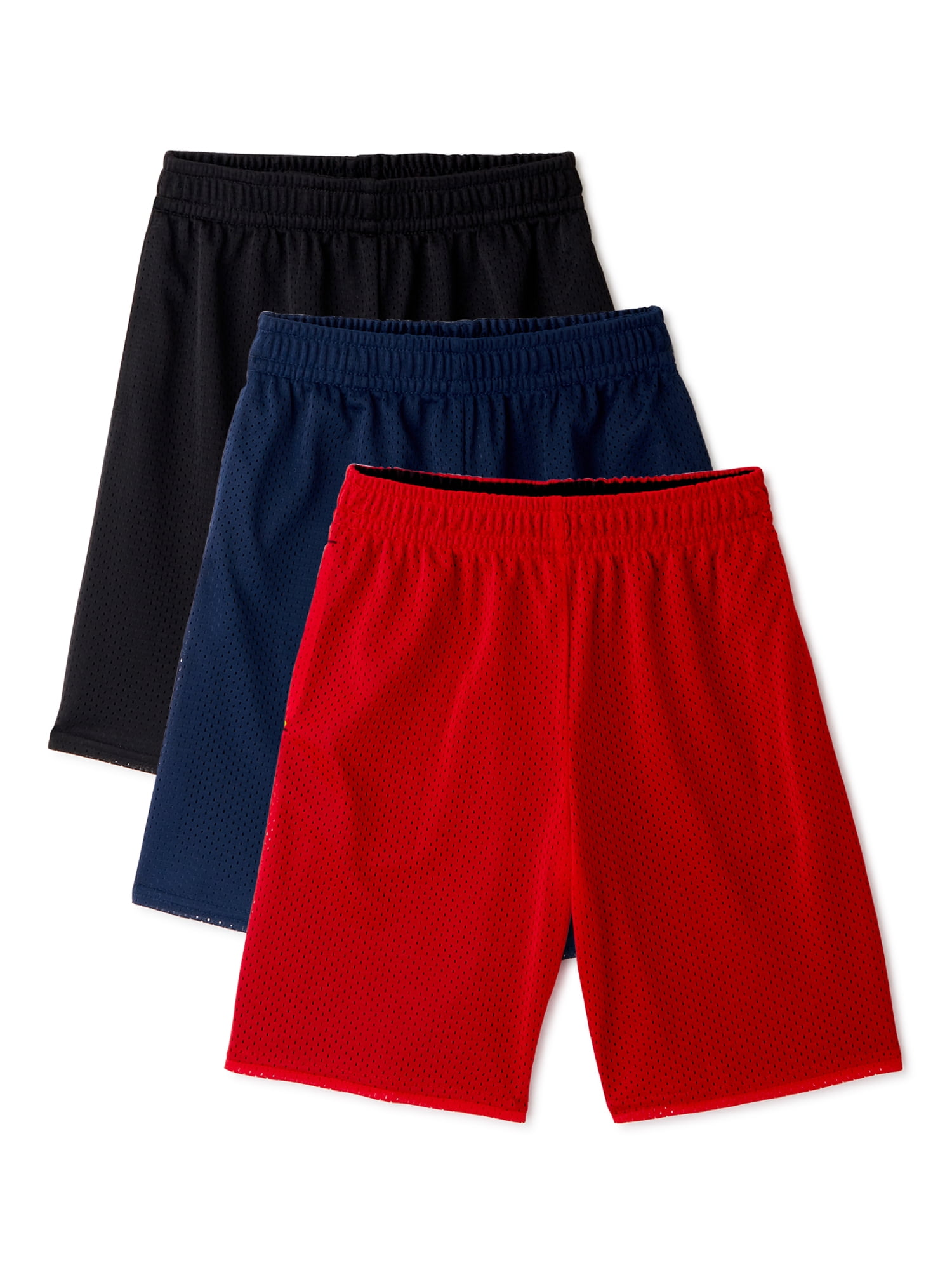 Athletic Works Boys Mesh Shorts, 3-Pack, Sizes 4-18 & Husky - Walmart.com