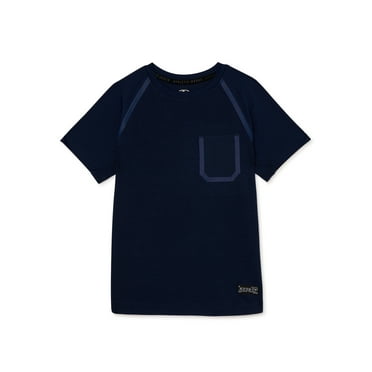 Athletic Works Boys Mixed Media Tee with Short Sleeves, Sizes 4-18 & Husky